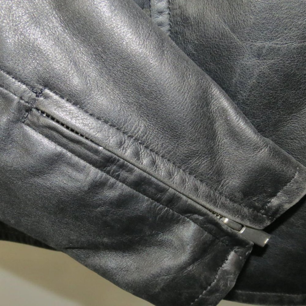 LEVI'S - VINTAGE - 1990'S STA-PREST LEATHER JACKET - SIZE MED - Picture 5 of 13